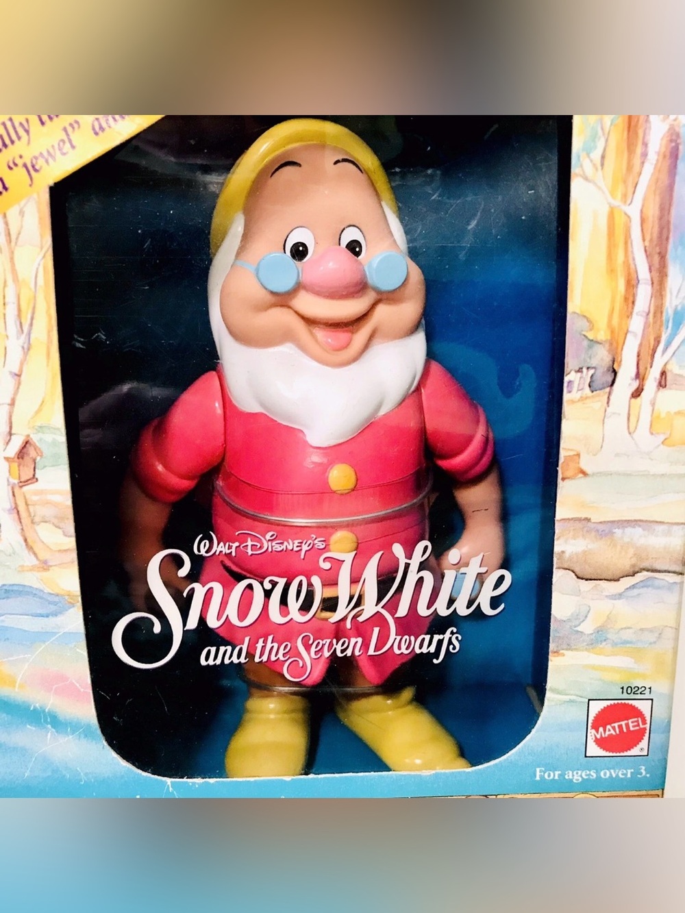 Mattel Vintage 1992 Walt Disney Snow White And The Seven Drawfs Doc Figure New